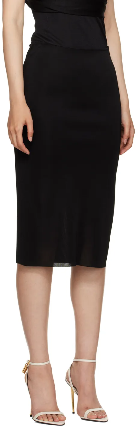 High-Waisted Stretched Midi Skirt