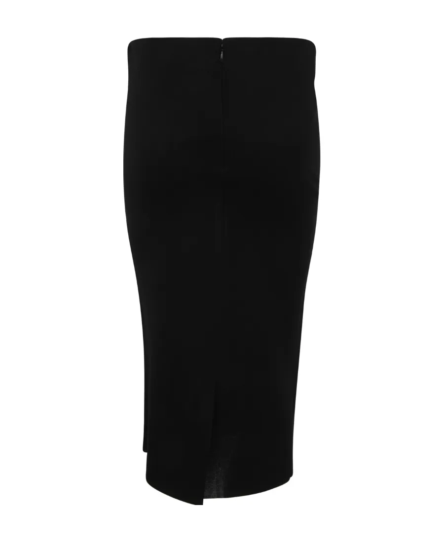 High-Waisted Stretched Midi Skirt