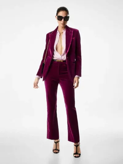 Mid-Waisted Velvet Pants