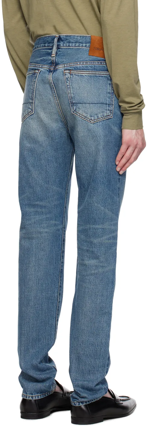 Button Zipper Denim Trousers