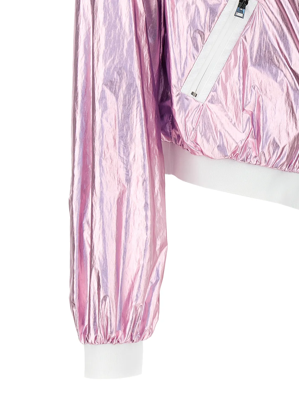 Zip-Up Cropped Bomber Jacket