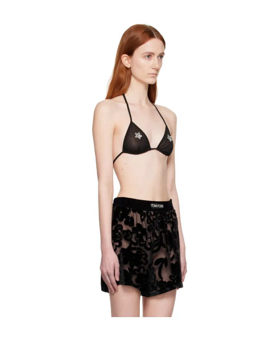 Logo Sequined Bra