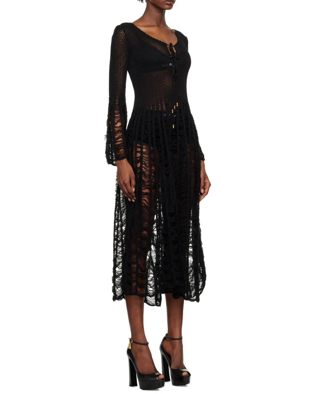 Large Ladder Long-Sleeved Dress