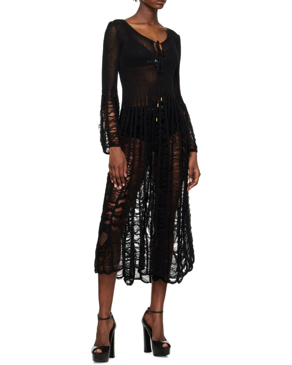 Large Ladder Long-Sleeved Dress