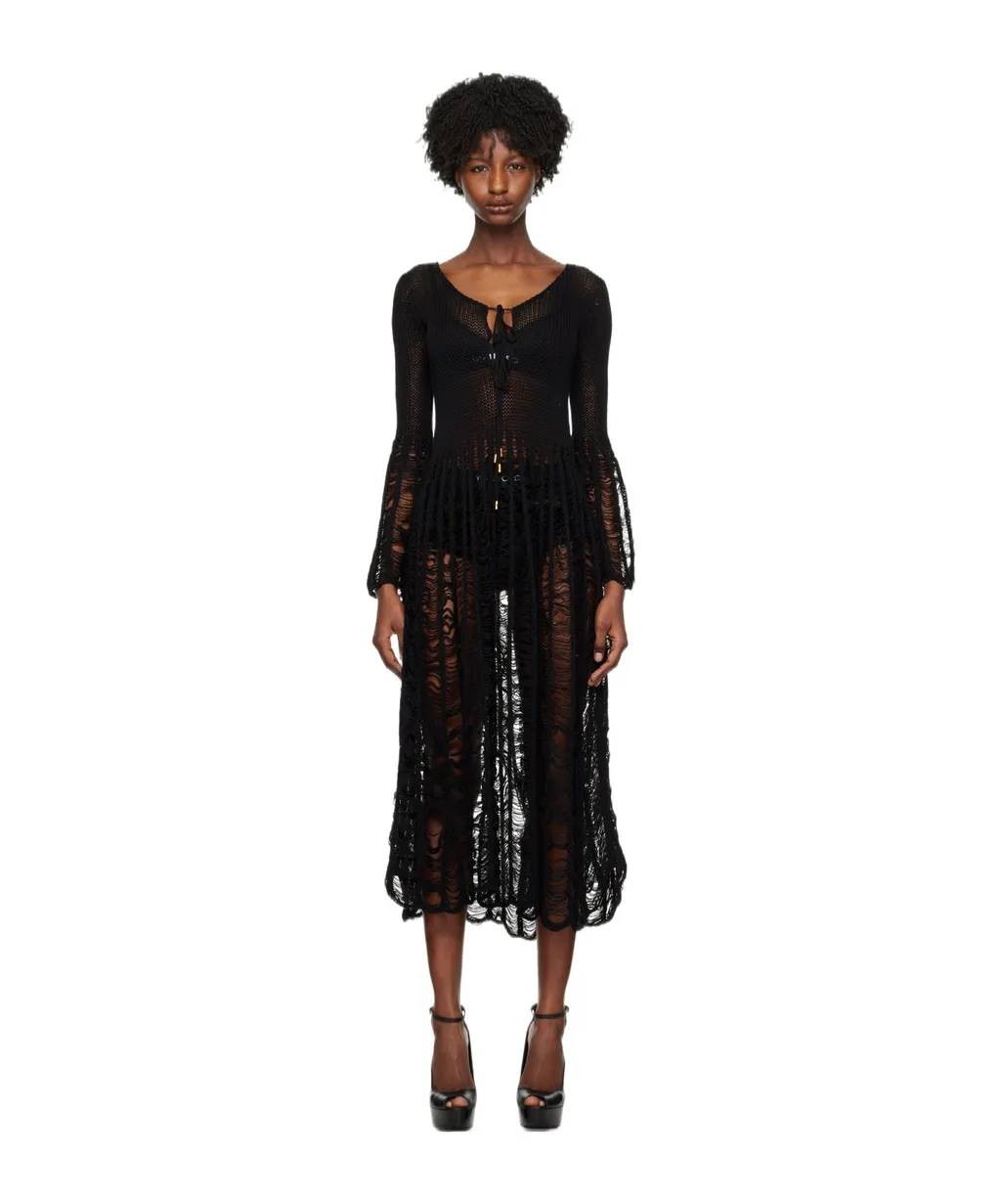 Large Ladder Long-Sleeved Dress