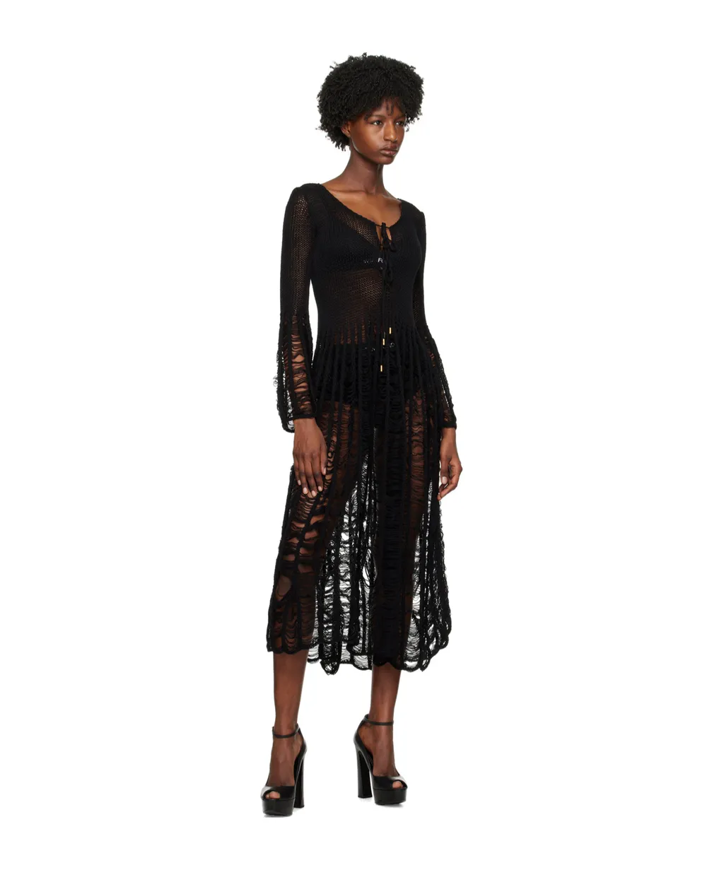 Large Ladder Long-Sleeved Dress