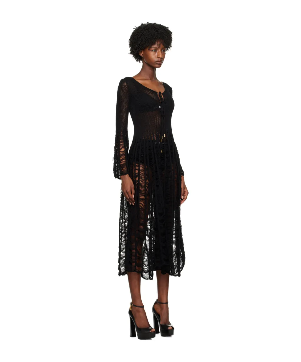 Large Ladder Long-Sleeved Dress