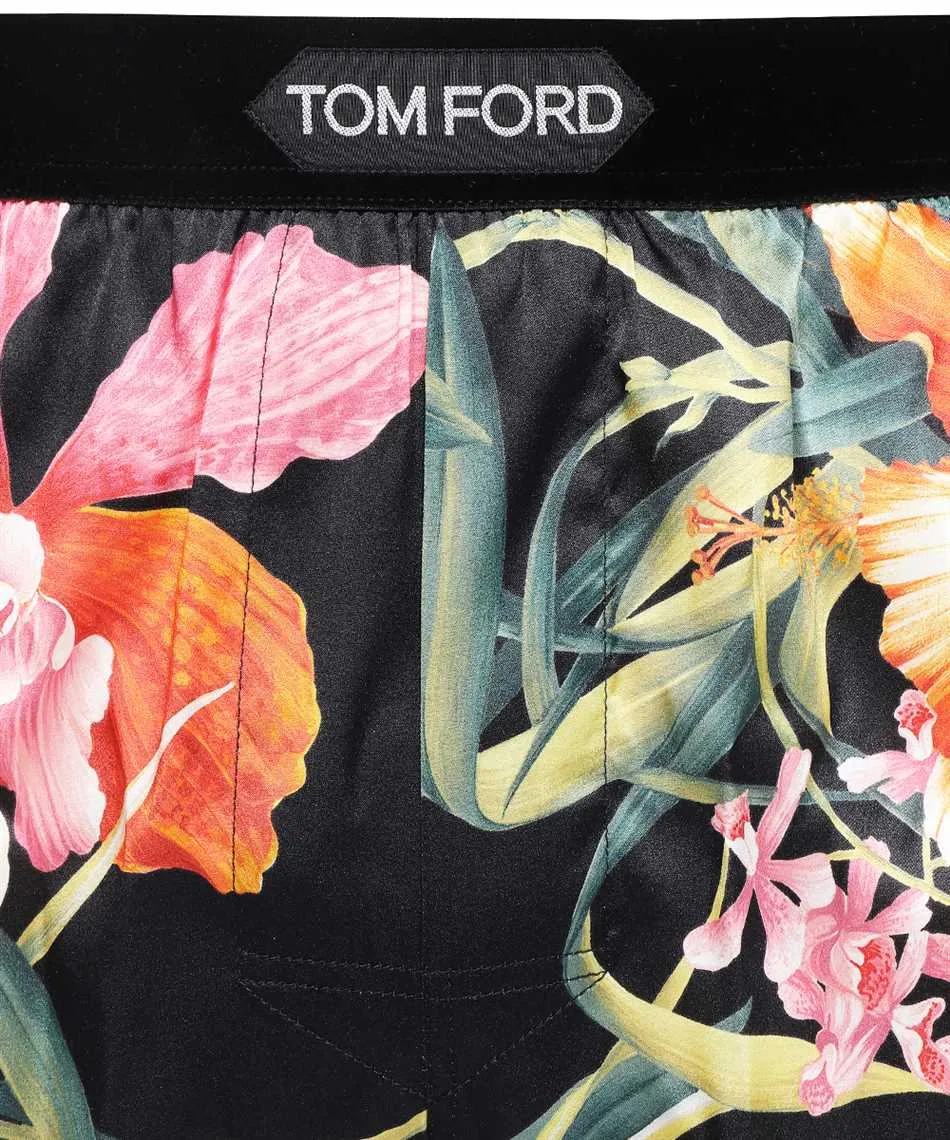 Floral-Print Stretch-Silk Boxers