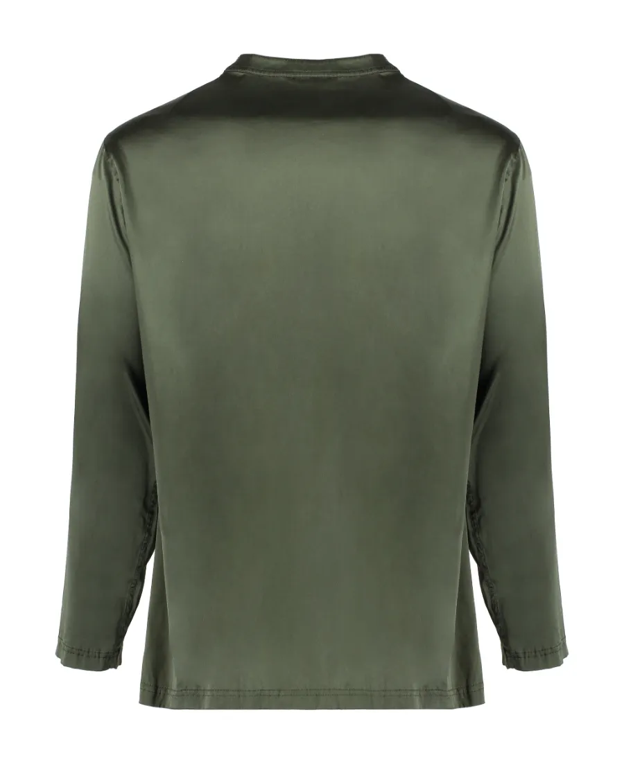 Half Buttoned Long-Sleeved Pyjama Shirt