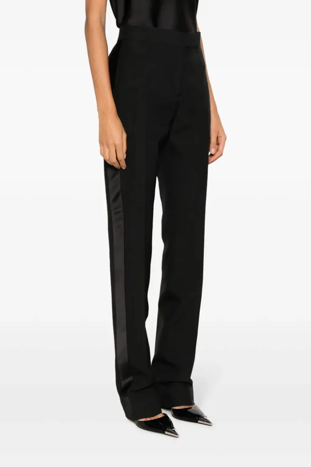 High-Waisted Straight-Leg Trousers