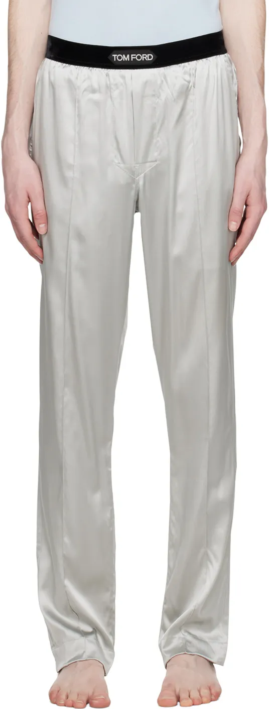 Logo Waistband Satin Pajama Trousers