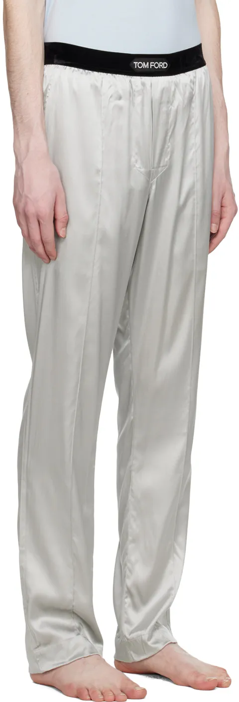 Logo Waistband Satin Pajama Trousers