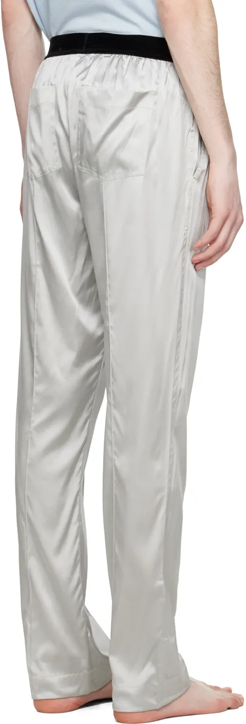 Logo Waistband Satin Pajama Trousers