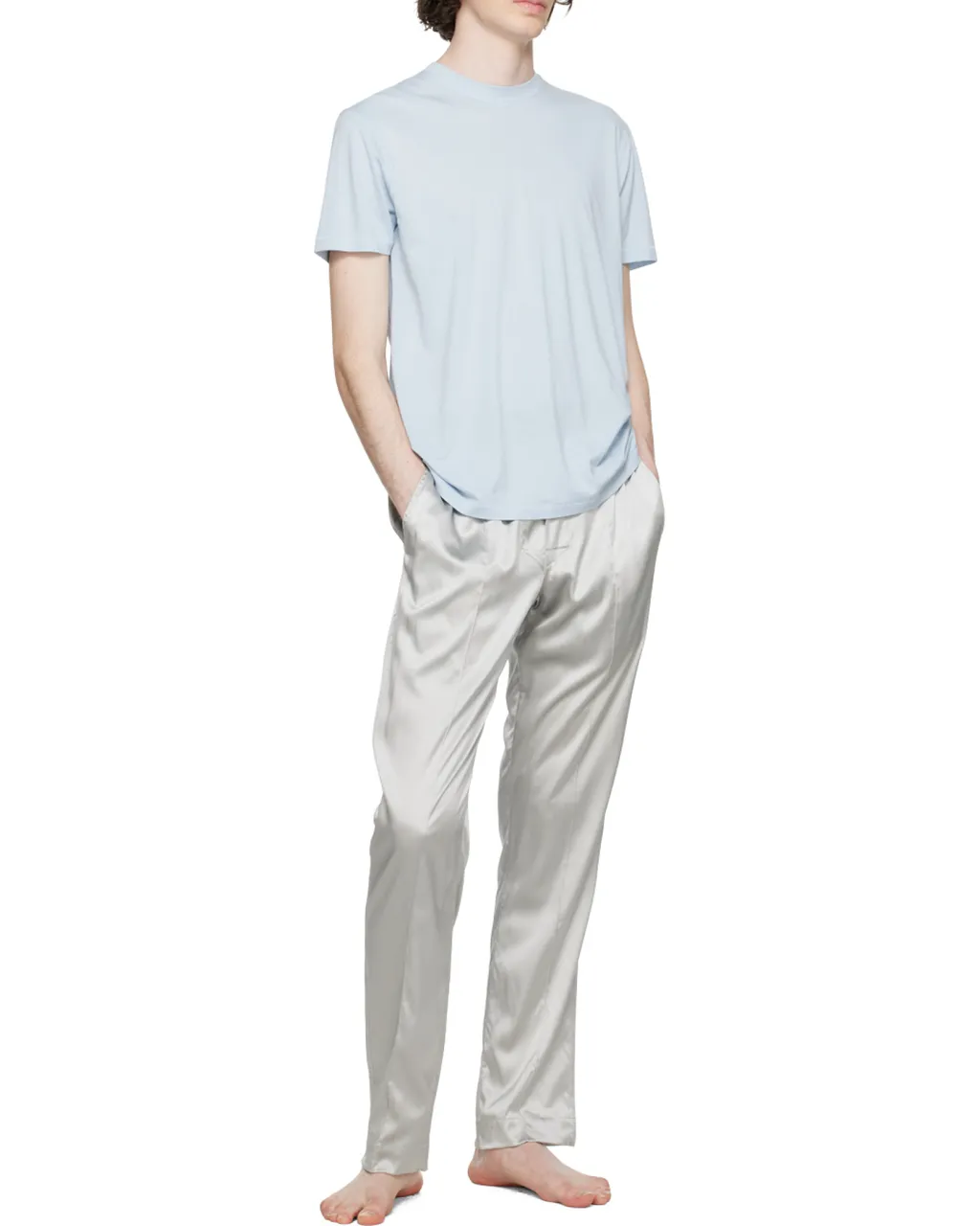 Logo Waistband Satin Pajama Trousers