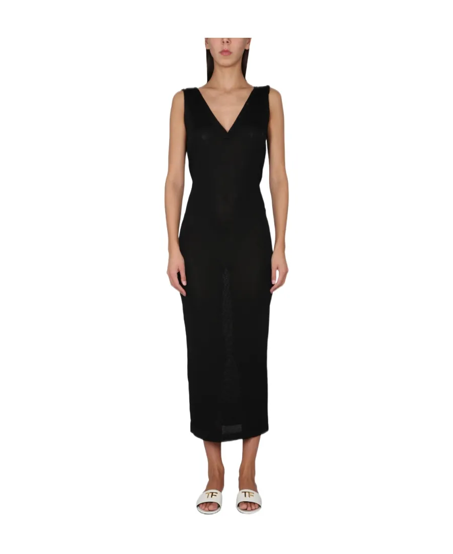 Sleeveless Back Crisscross Midi Dress