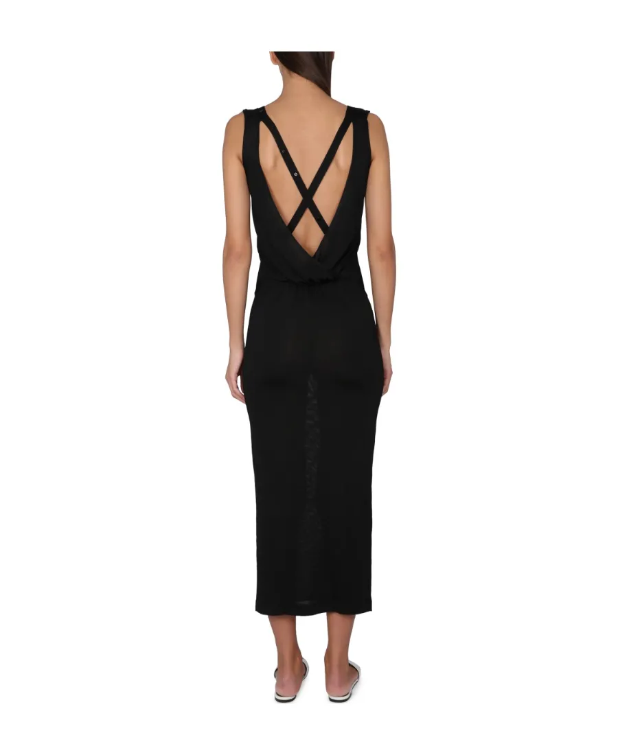 Sleeveless Back Crisscross Midi Dress