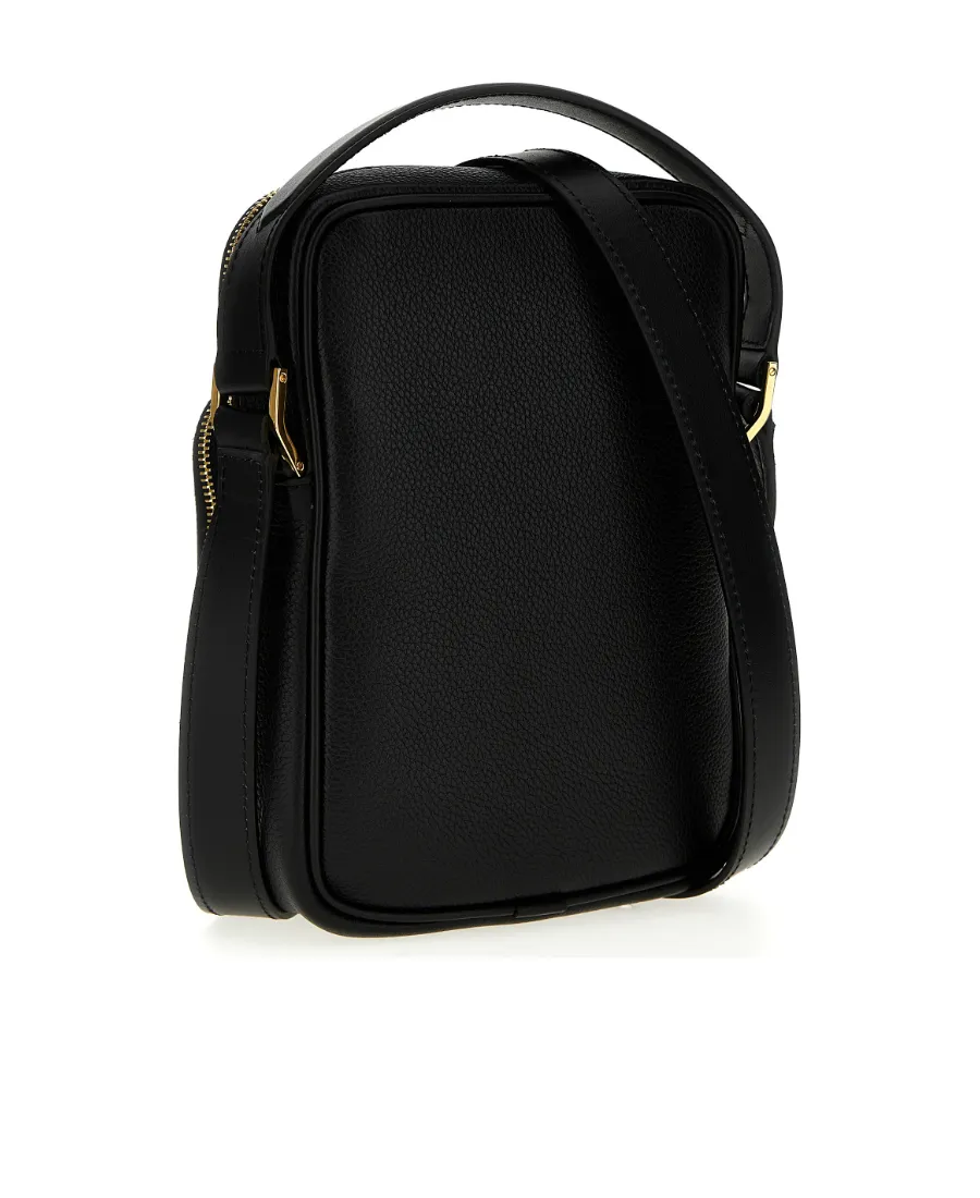 Logo Printed Zip-Up Messenger Bag