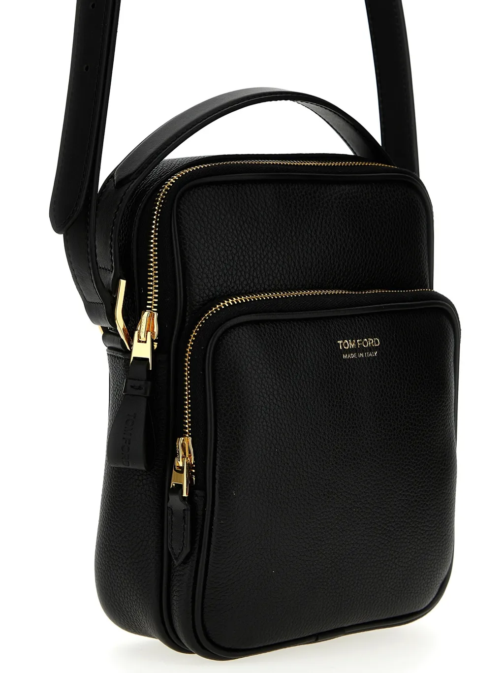 Logo Printed Zip-Up Messenger Bag