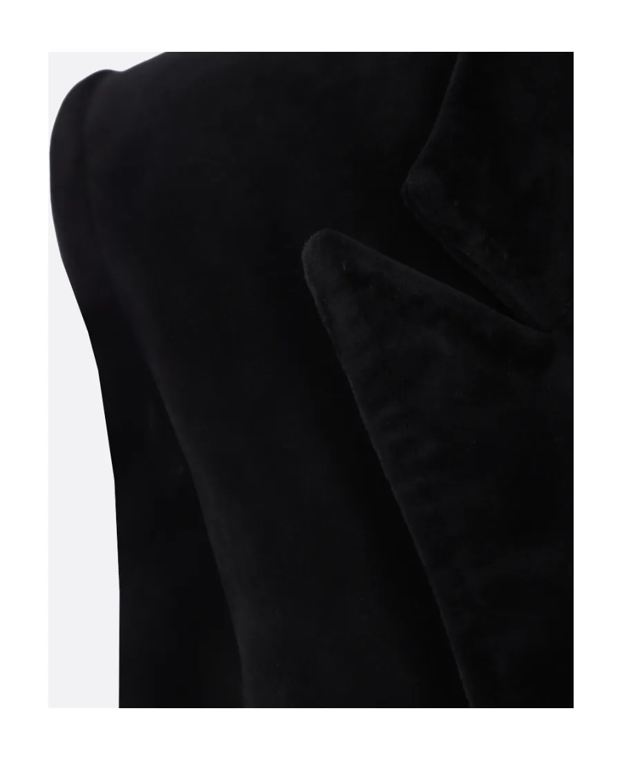 Plunging V-Neck Velvet Midi Dress