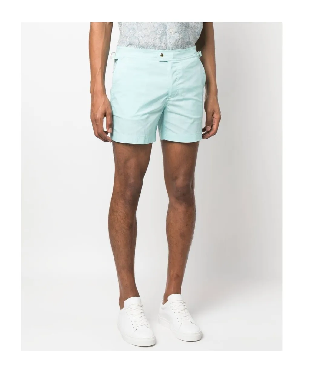 Mid-Rise Side Buckled Swim Shorts