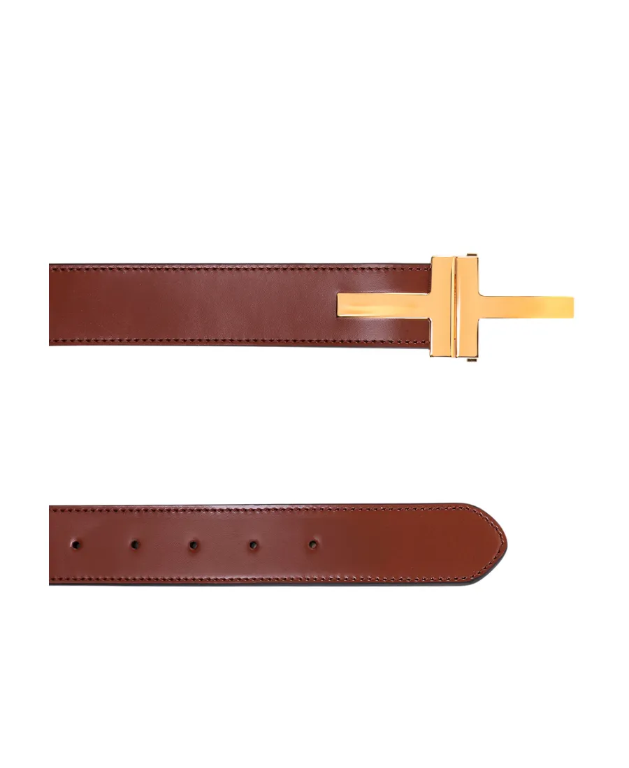 Logo Plaque Leather Belt