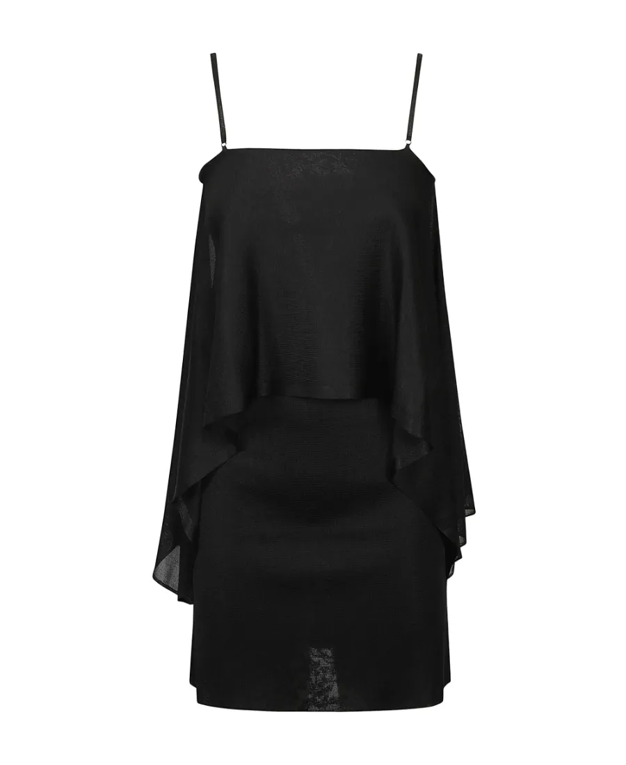 Square-Neck Cold-Shoulder Dress