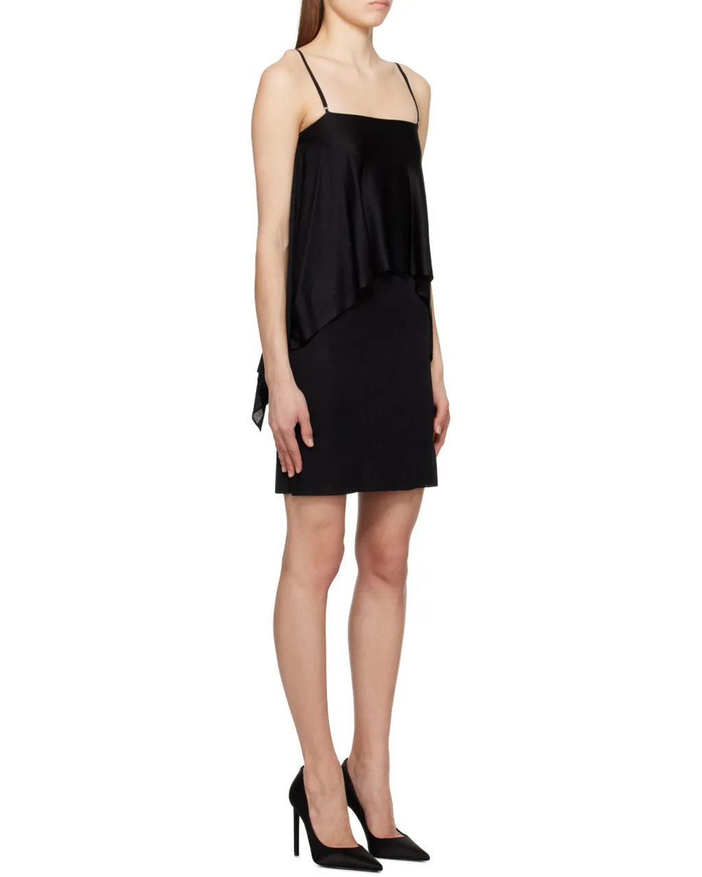 Square-Neck Cold-Shoulder Dress
