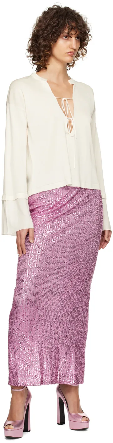 High-Waist Sequinned Maxi Skirt