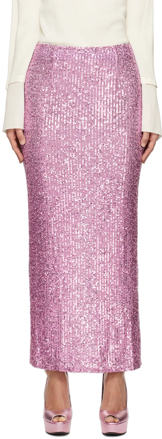 High-Waist Sequinned Maxi Skirt