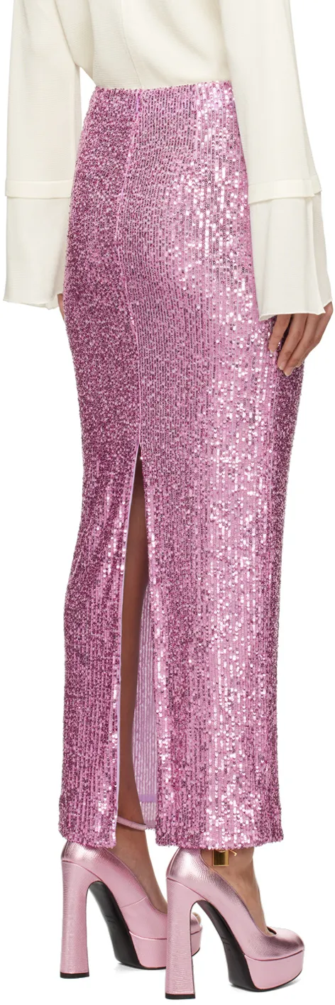 High-Waist Sequinned Maxi Skirt