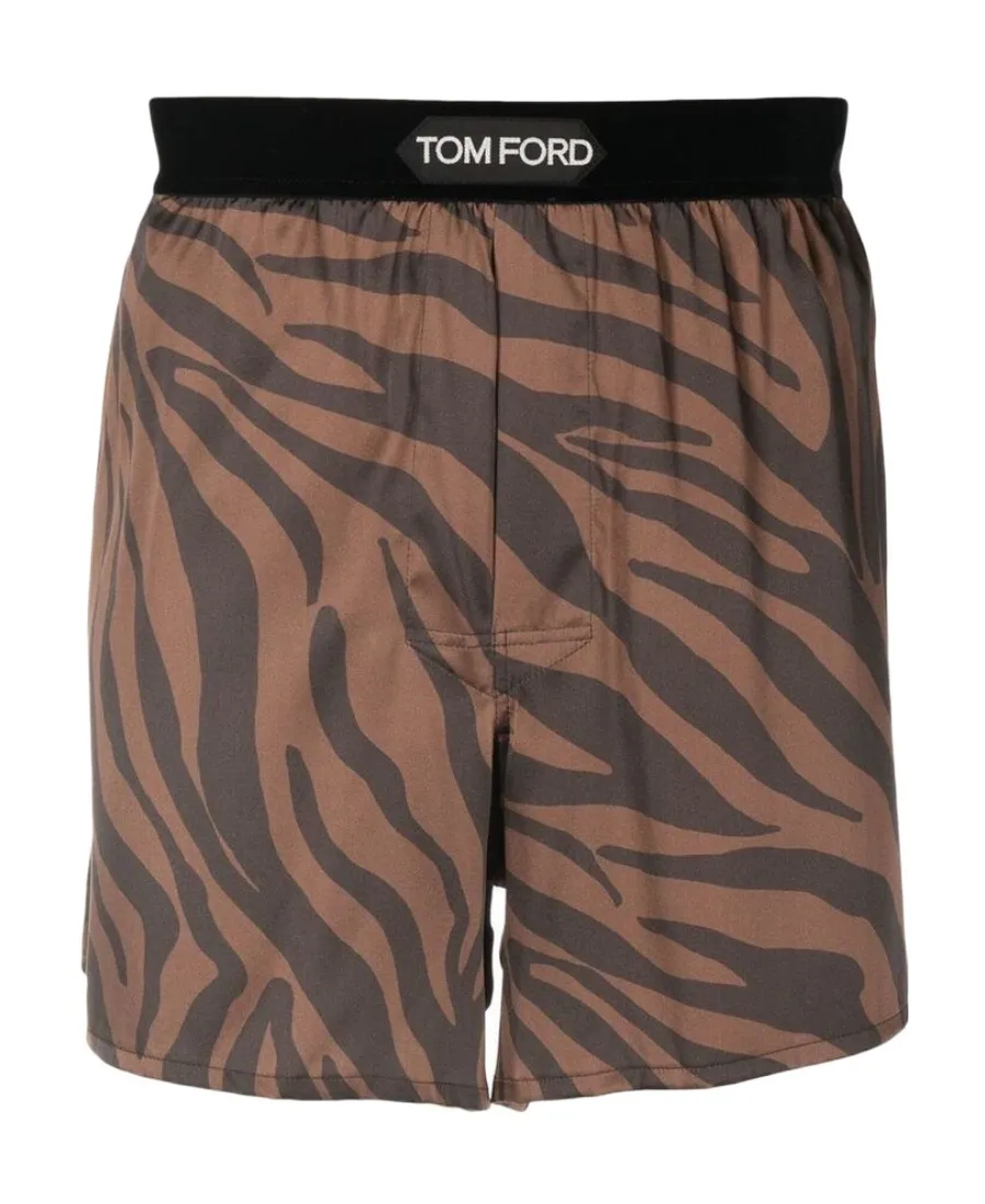 Logo Waistband Zebra Printed Boxers