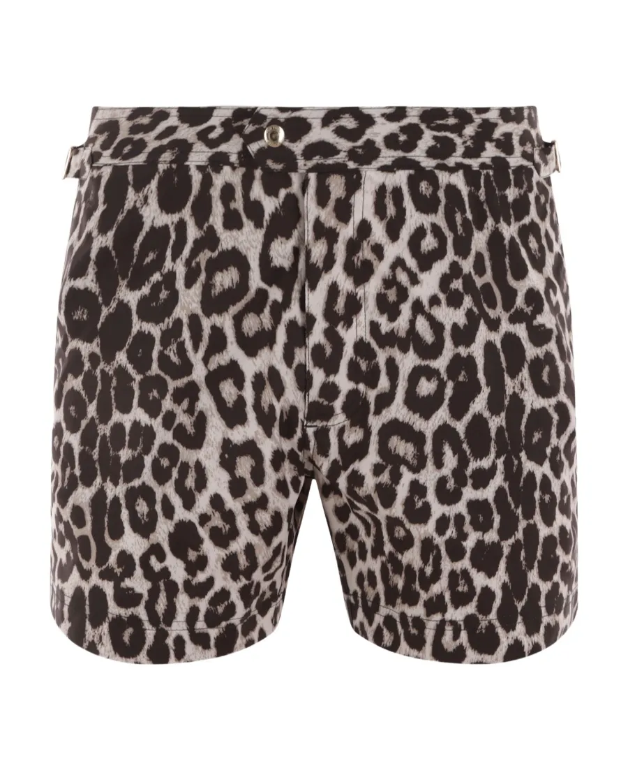 Leopard-Print Swim Shorts