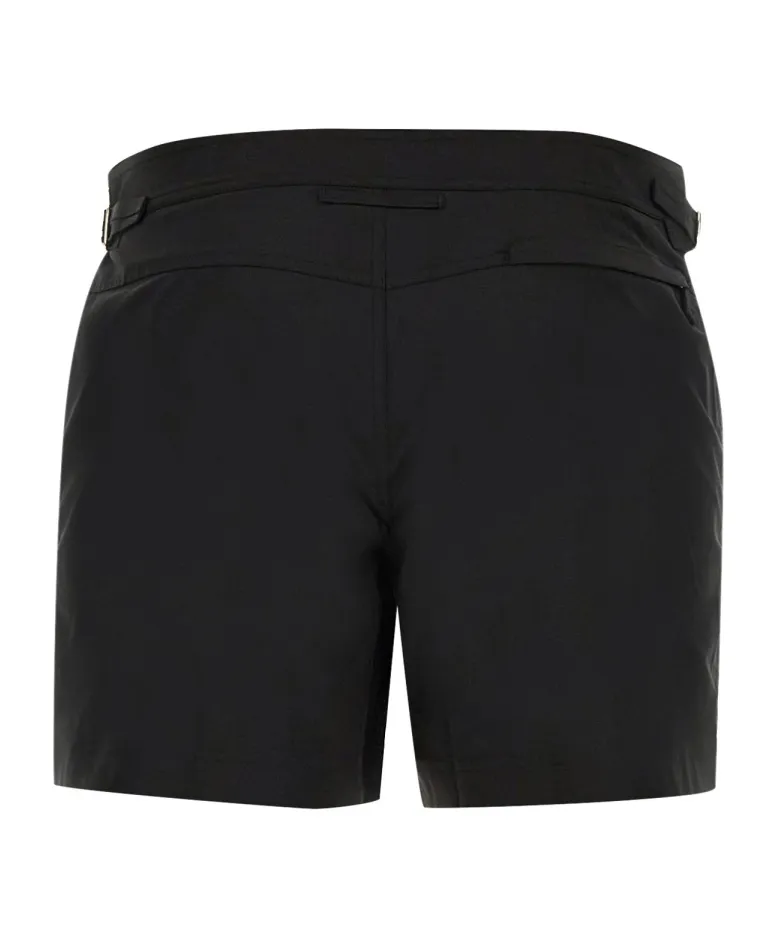 Mid-Rise Side Buckled Swim Shorts