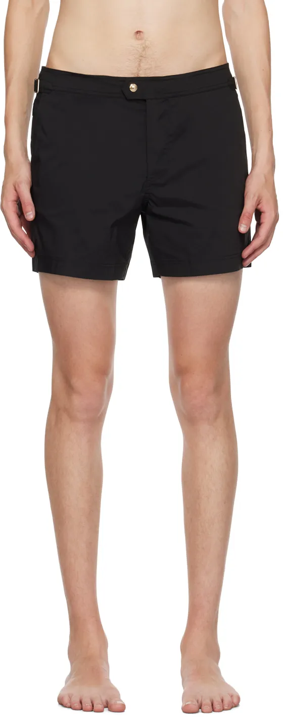 Mid-Rise Side Buckled Swim Shorts