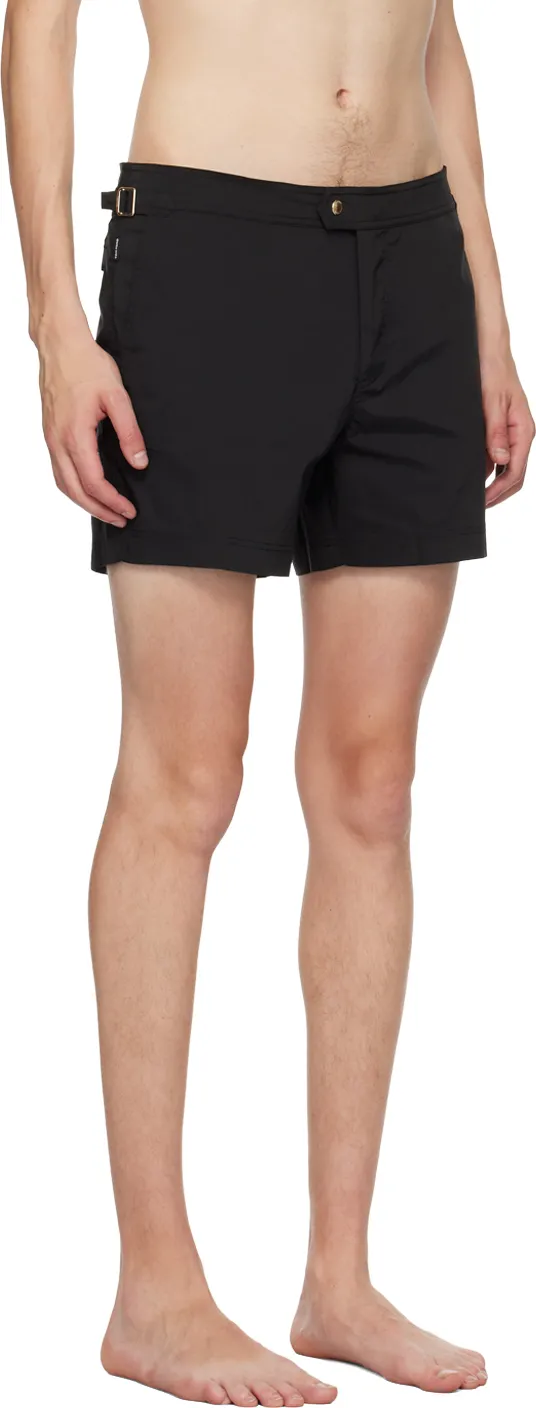 Mid-Rise Side Buckled Swim Shorts