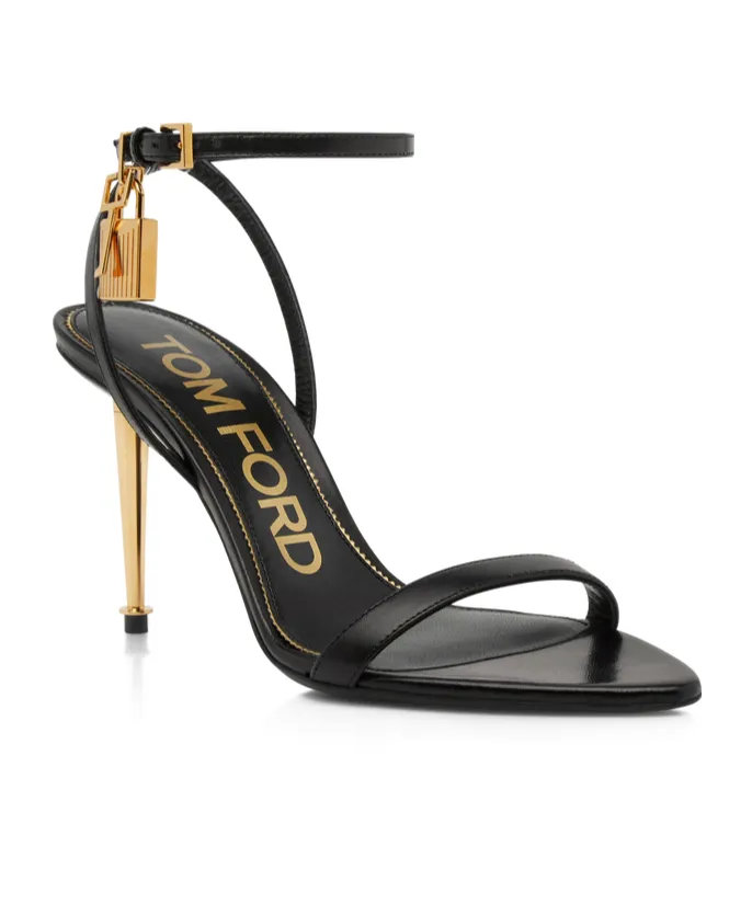 Padlock Open-Toe Heeled Sandals