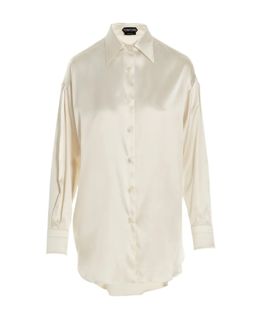 Long-Sleeved Satin Shirt