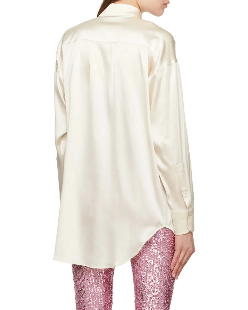 Long-Sleeved Satin Shirt