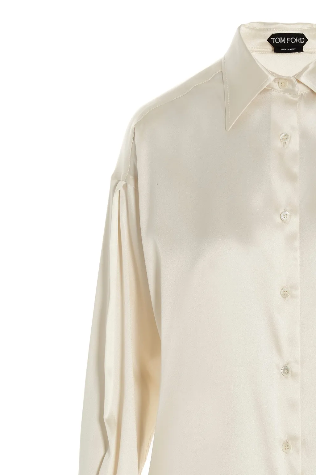 Long-Sleeved Satin Shirt