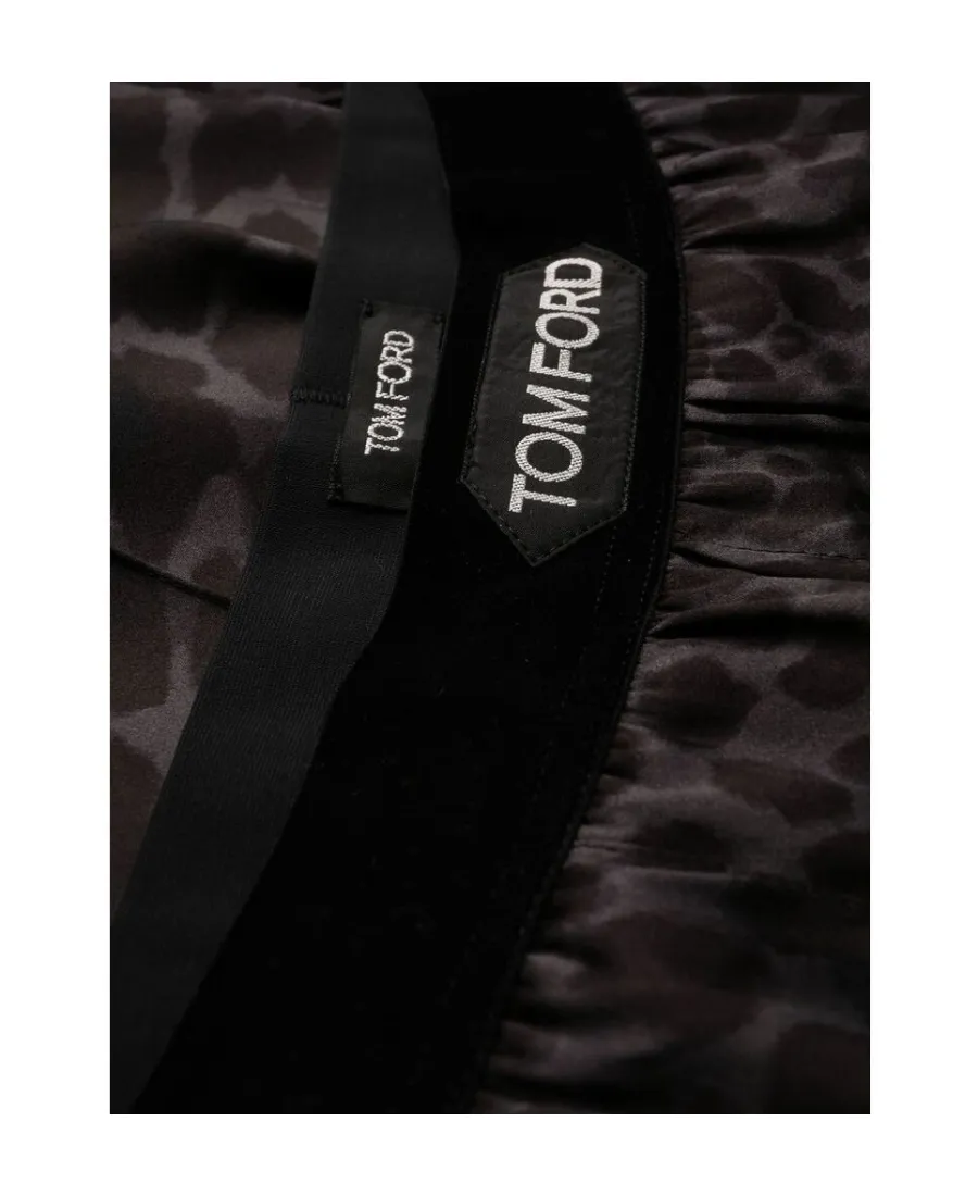 Leopard-Printed Stretched Pajama Trousers