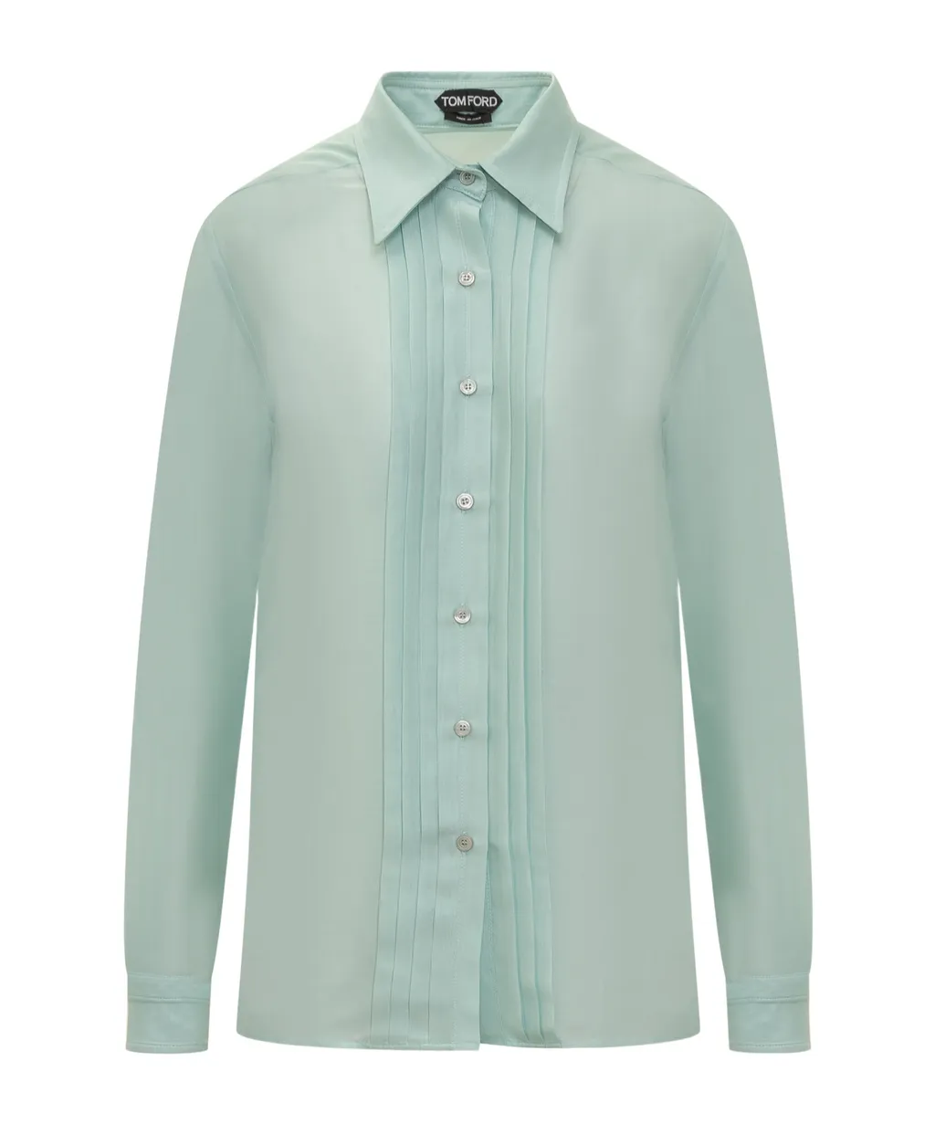Pleat Detailed Long-Sleeved Shirt
