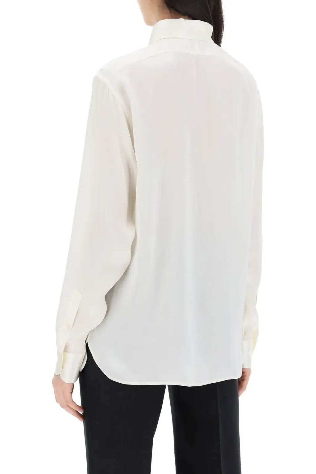 Pintuck-Detailed Long-Sleeved Shirt