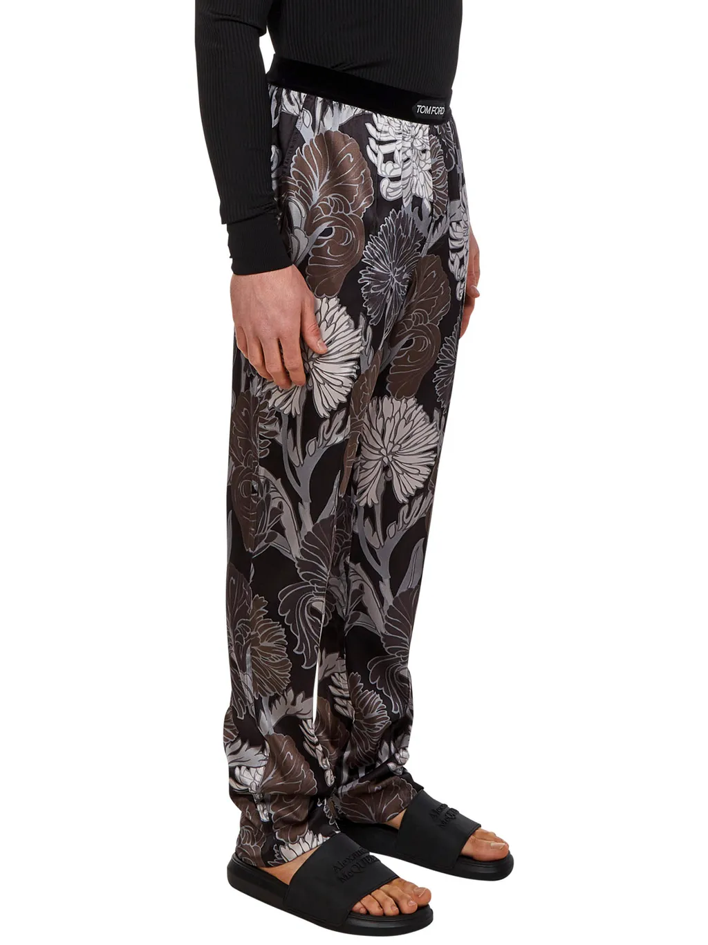 Floral-Printed Flared Trousers