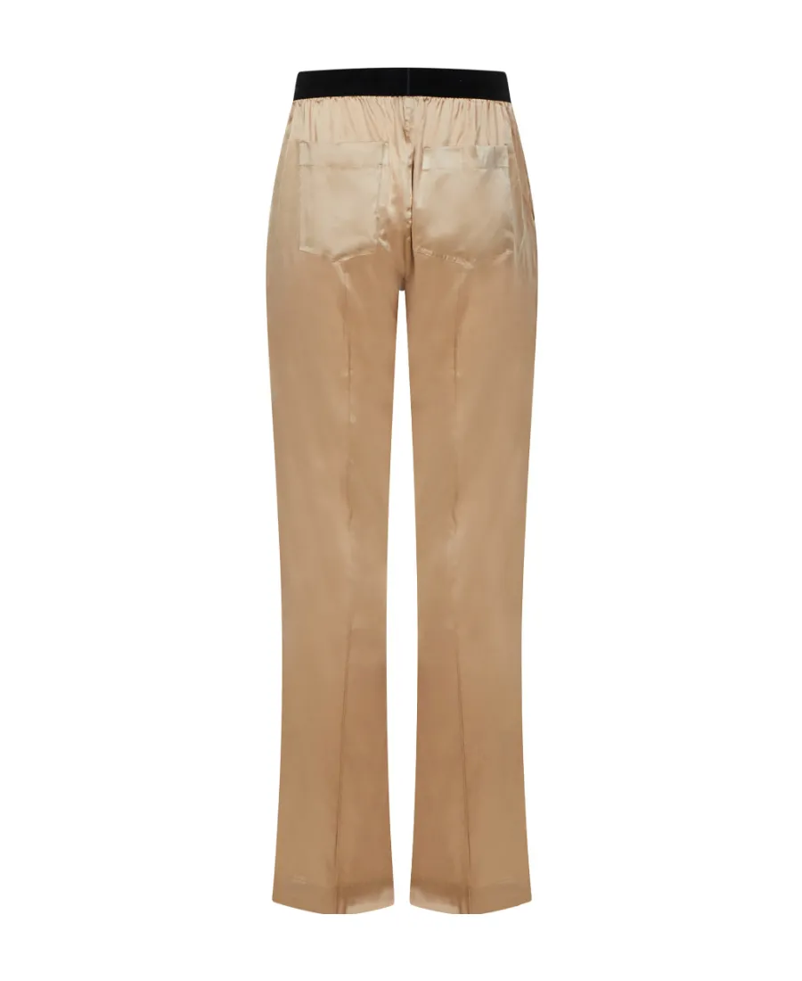 Logo Patch Satin Pajama Bottoms