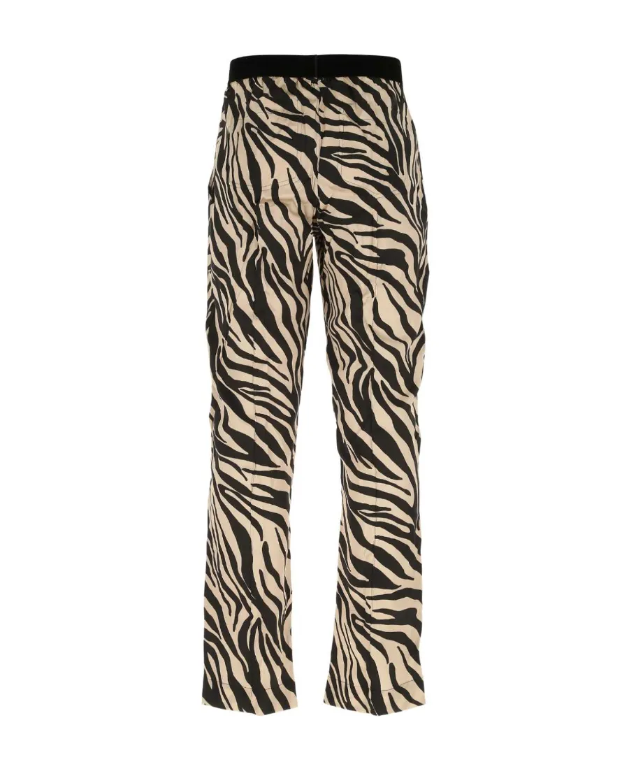 Zebra-Print Silk Pyjama Bottoms