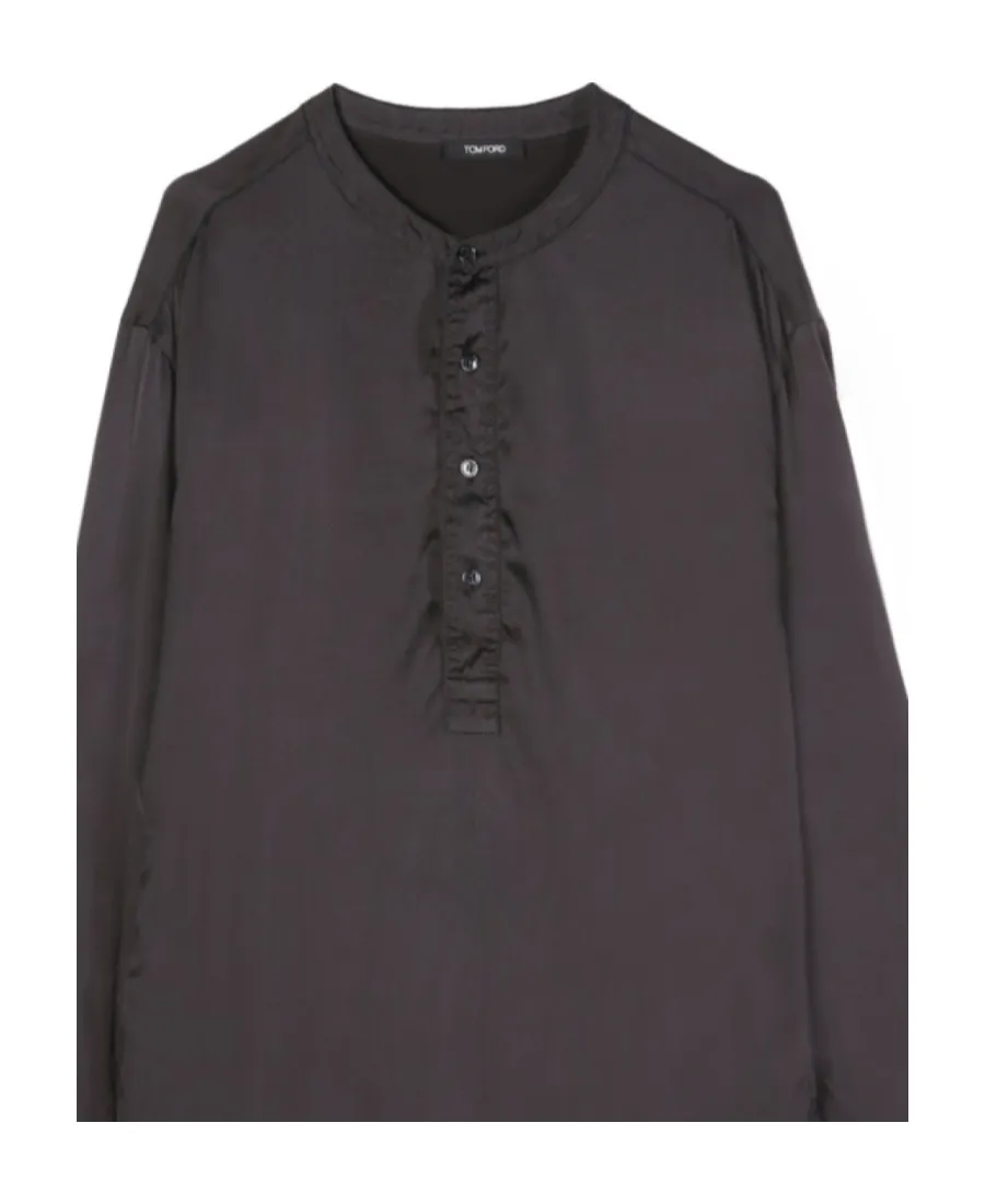 Half Buttoned Long-Sleeved Shirt