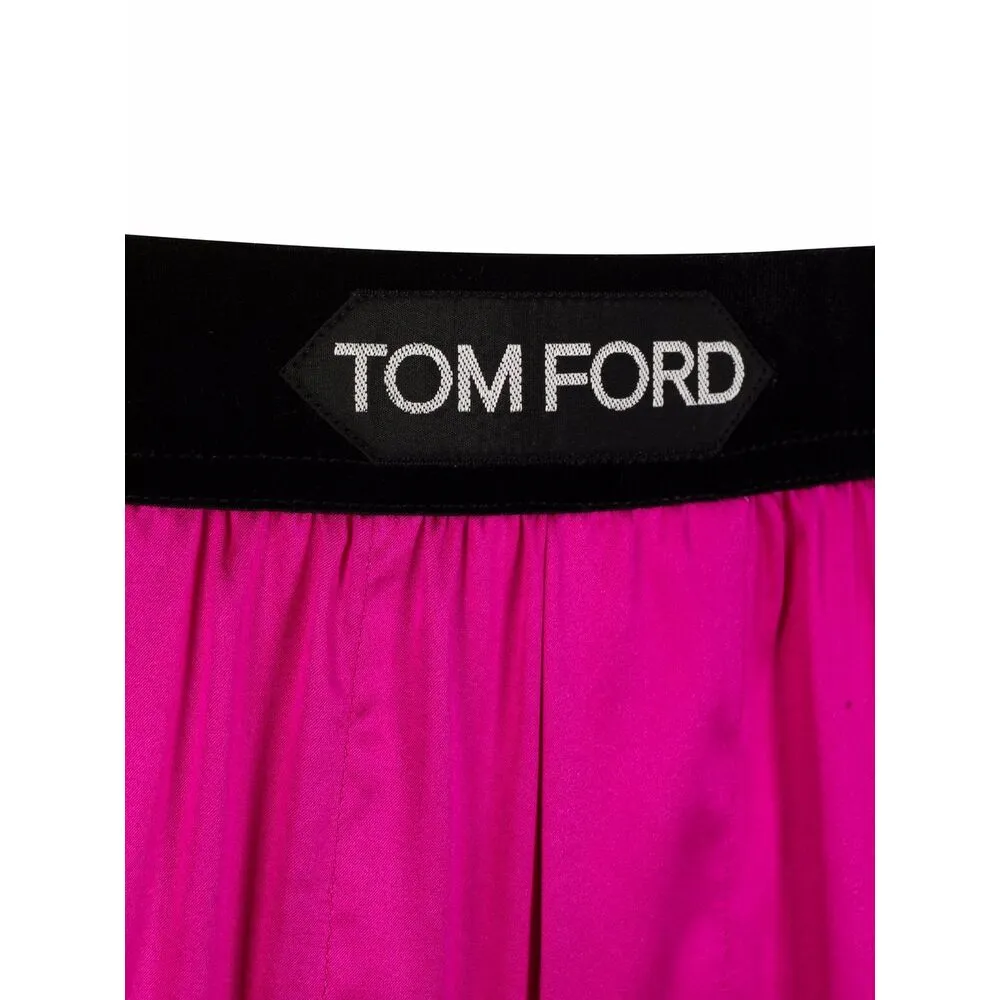 Logo Waistband Satin Pajama Trousers