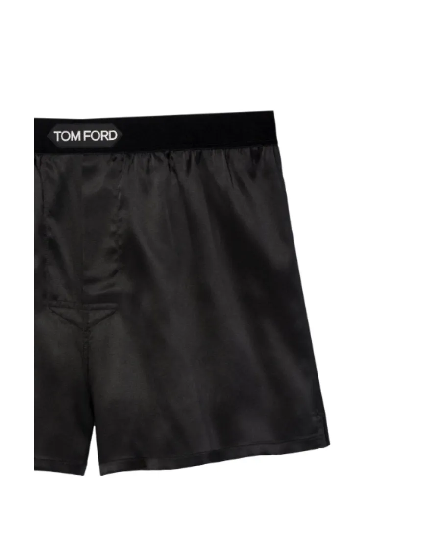 Logo-Waistband Stretched Satin Boxers