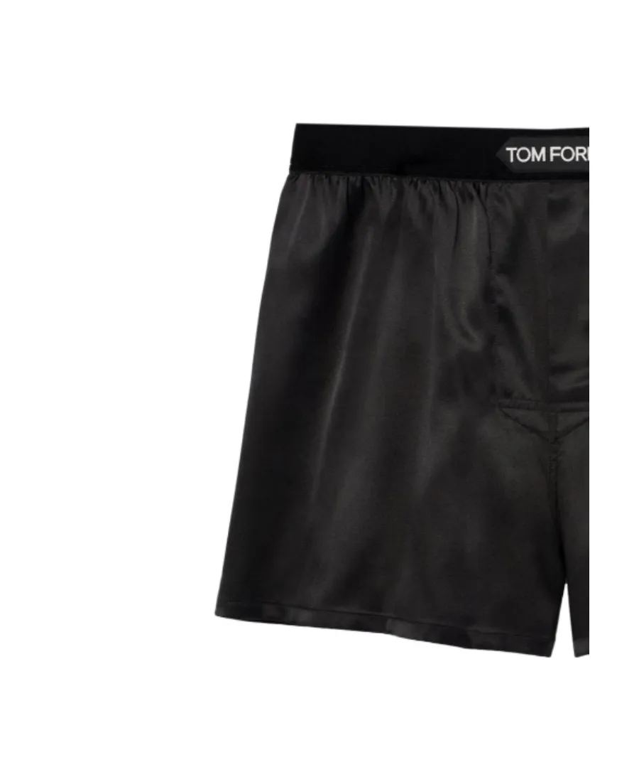 Logo-Waistband Stretched Satin Boxers