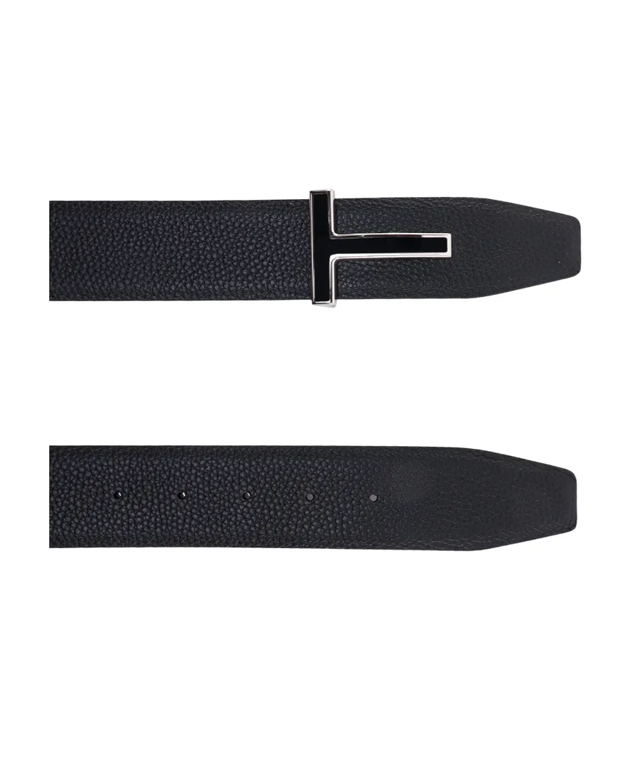 T Logo Plaque Buckle Belt